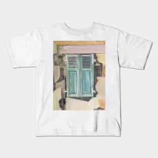 Blue Shutters, French Summer Kids T-Shirt